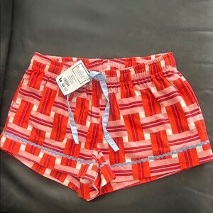NWT Ban.do Basket Plaid Leisure Shorts - Pink & Red - Size XS